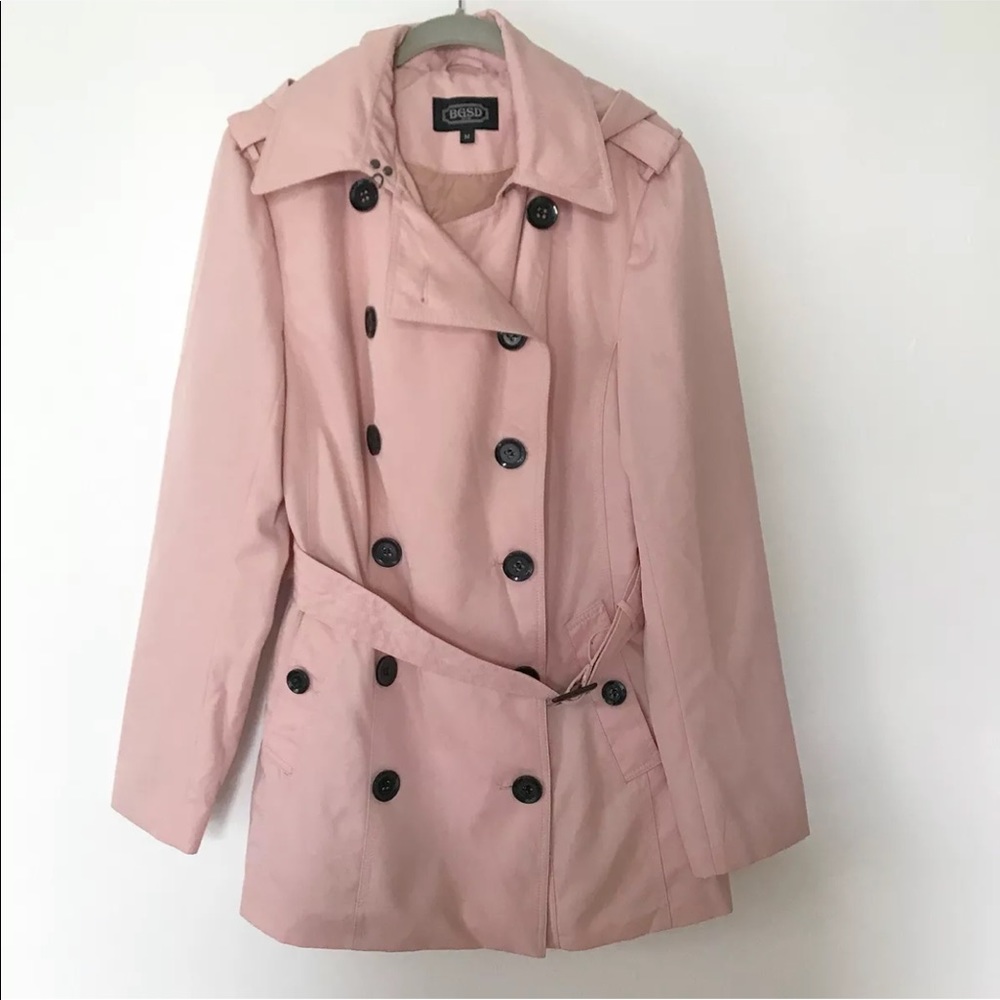 BGSD Tori Pink Classic Hooded Trench Coat